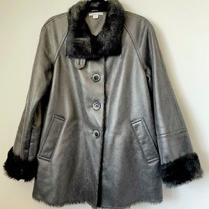 Coldwater Creek Faux Fur Lined Coat